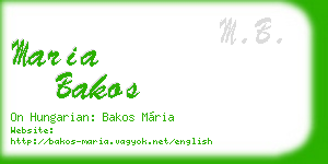 maria bakos business card